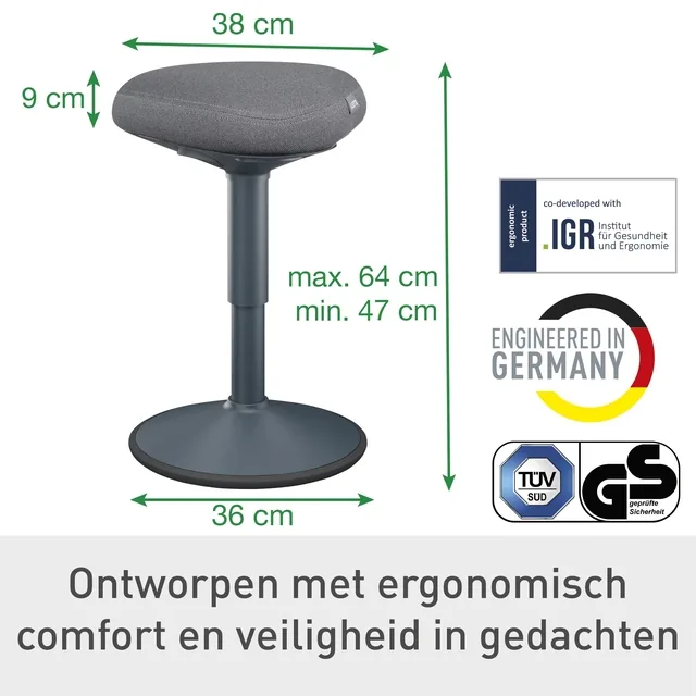 Actieve zitkruk Leitz Ergo met gasveer
