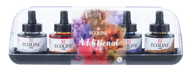 Inkt Talens Ecoline pipet additional set 5 ass