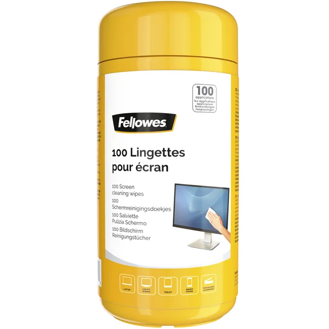 Reinigingsdoekjes Fellowes scherm dispenser 100st