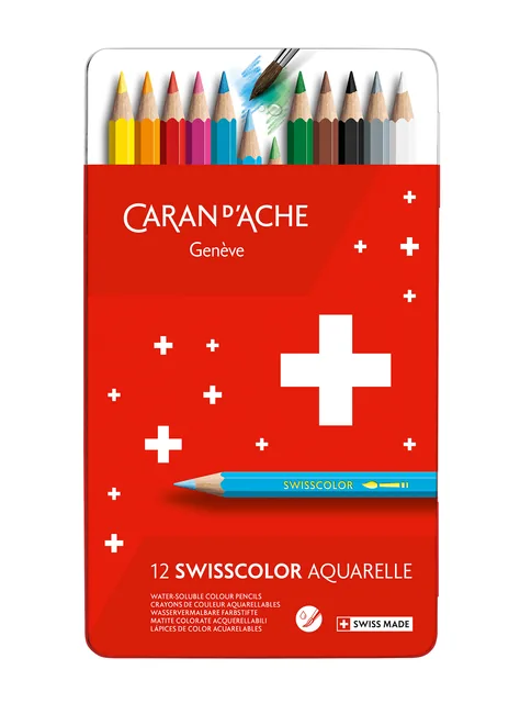 Kleurpotl Caran d Ache swisscolor aquarel 12st ass