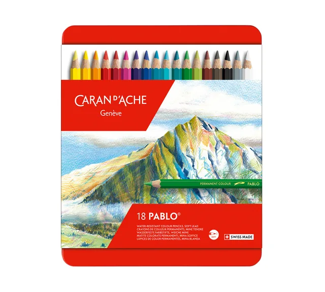 Kleurpotlood Caran d Ache Pablo ass blik 18st