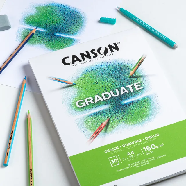 Tekenpapier Canson Graduate 160gr A4 helderwit