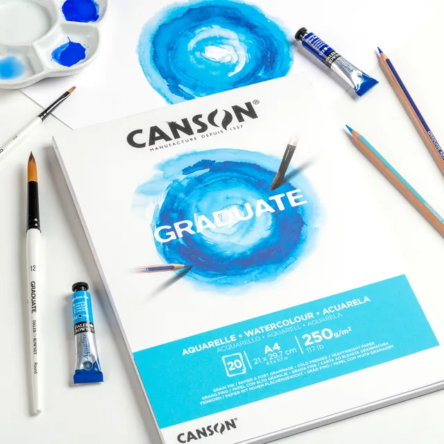 Aquarelpapier Canson Graduate 20vel 250gr A5 wit