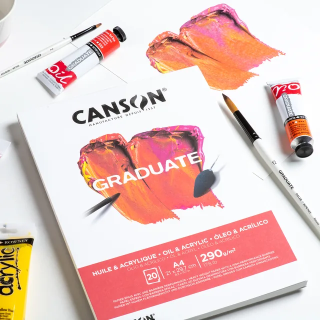Schilderpapier Canson Graduate 20vel 290gr A3 wit