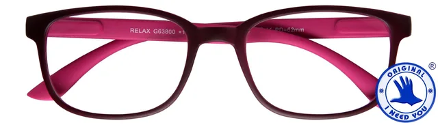Leesbril I Need You +2.00dpt Relax rood-roze