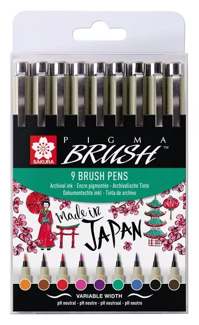 Brushstift Bruynzeel Sakura Pigma 9st ass