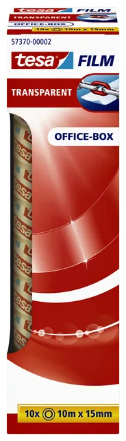 Plakband tesafilm 10mx15mm transparant 10 rol