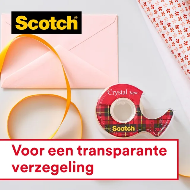 Plakband Scotch Crystal 600 19mmx25m tr + handdisp