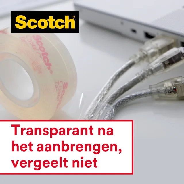 Plakband Scotch Crystal 600 19mmx15m tr + handdisp