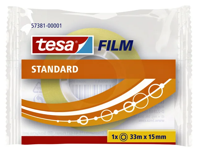 Plakband tesafilm Standaard 33mx15mm transparant