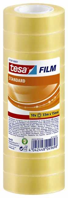 Plakband tesafilm Standaard 33mx15mm tr 10 rol