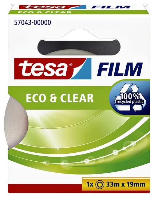 Plakband tesafilm Eco  Clear 33mx19mm transparant