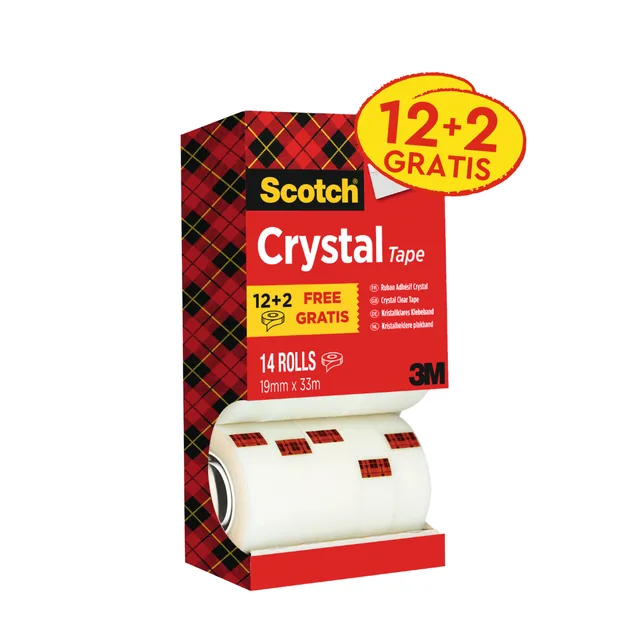 Plakband Scotch Crystal 600 19mmx33m tr 12+2