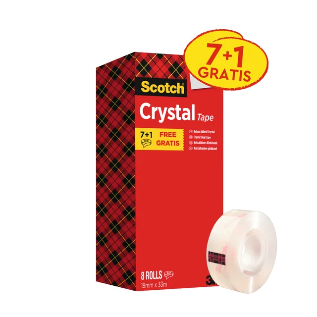 Plakband Scotch Crystal 600 19mmx33m tr 7+1