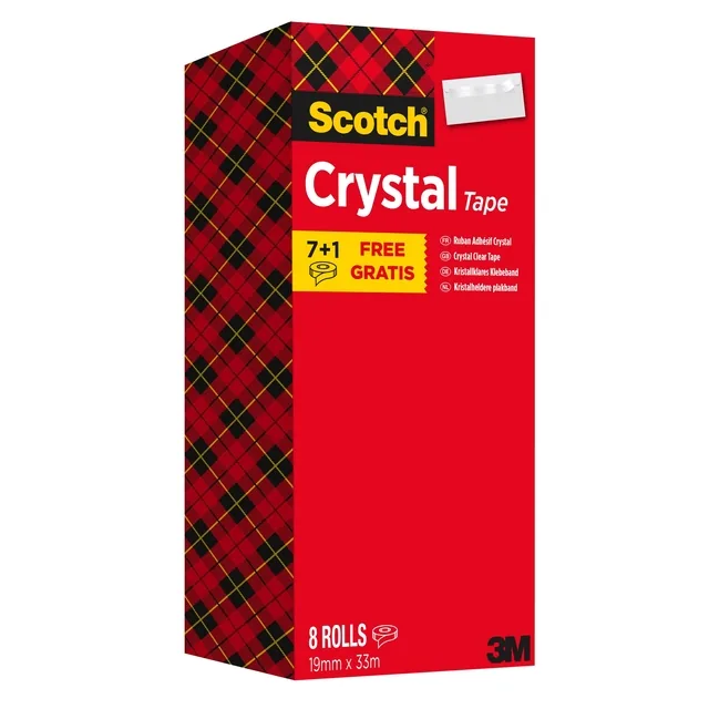 Plakband Scotch Crystal 600 19mmx33m tr 7+1