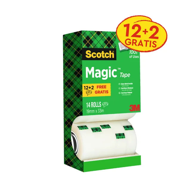 Plakband Scotch Magic 810 19mmx33m mat 12+2