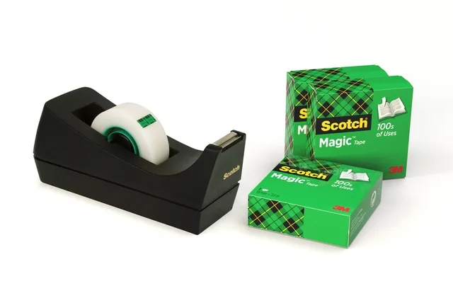 Plakbandhouder Scotch C38 zwart + 4rol tape