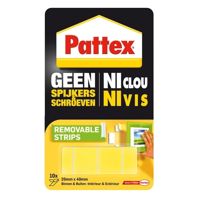 Supermontagestrip Pattex 2kg verwijderbaar 10st