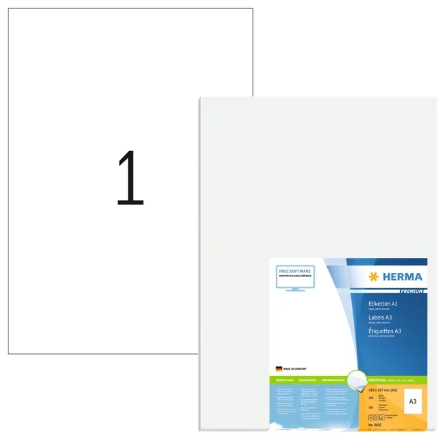 Etiket HERMA 8692 A3 420x297mm 100st