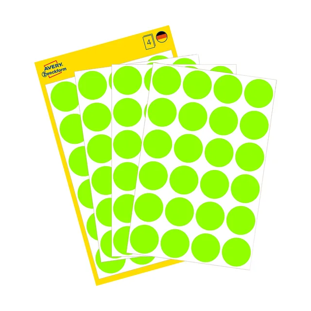 Etiket Avery 3174 rond 18mm lichtgroen 96st