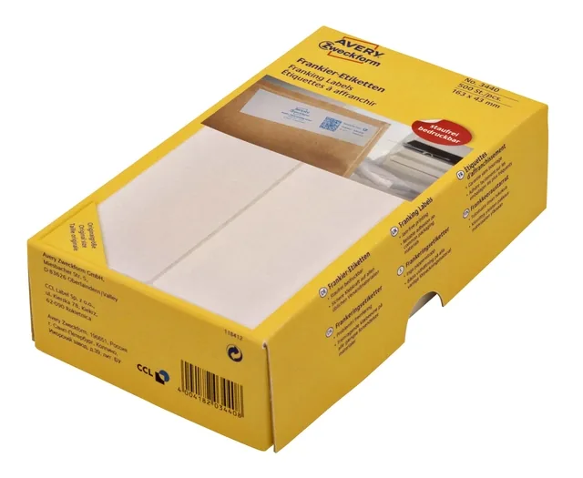 Frankeeretiket Avery 3441 128x38mm 500st
