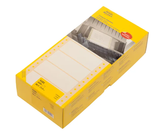 Etiket Avery 5101 88.9x23mm 1-baans wit 6000st