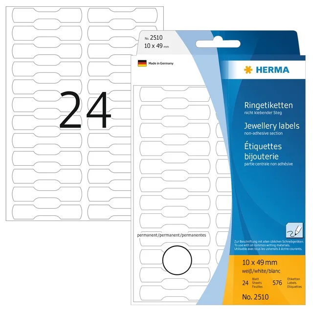 Etiket HERMA 2510 10x49mm wit 576st