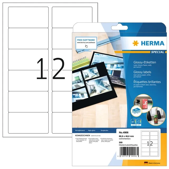 Etiket HERMA 4609 52.5x21.2mm prem wit 11200st