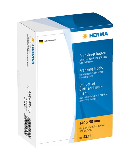 Frankeeretiket HERMA 4321 dubbel 140x50mm 500st