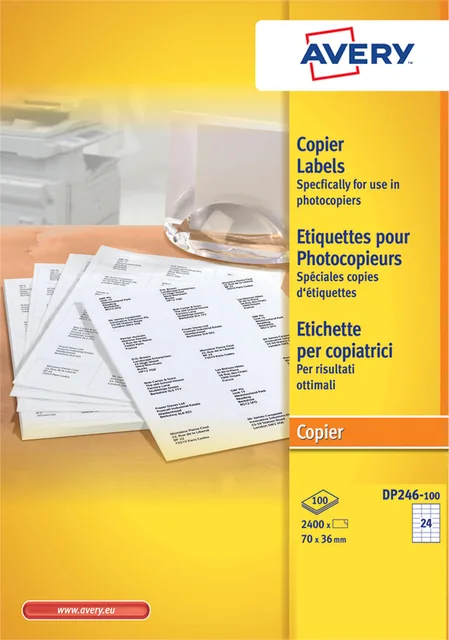 Etiket Avery DP246-100 70x36mm wit 2400st