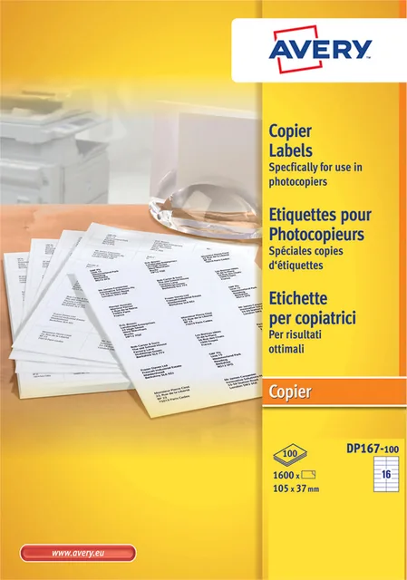 Etiket Avery DP167-100 105x37mm wit 1600st
