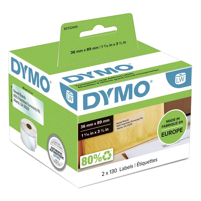 Etiket Dymo LabelWriter adressering 36x89 2st trns
