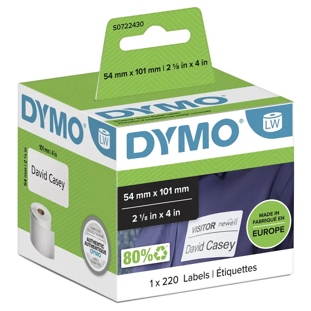 Etiket Dymo LabelWriter naamkaart 54x101 wit