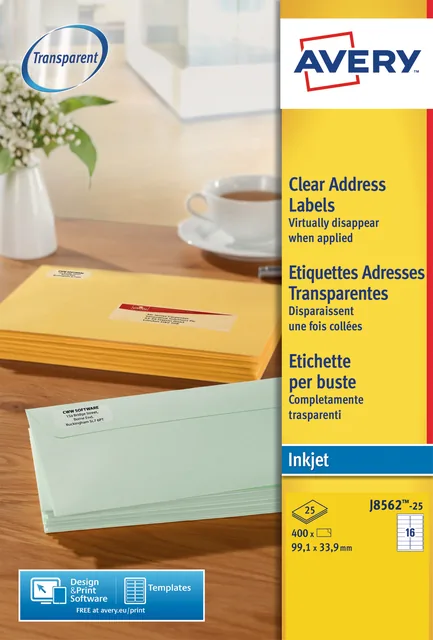 Etiket Avery J8562-25 99.1x33.9mm tr 400st