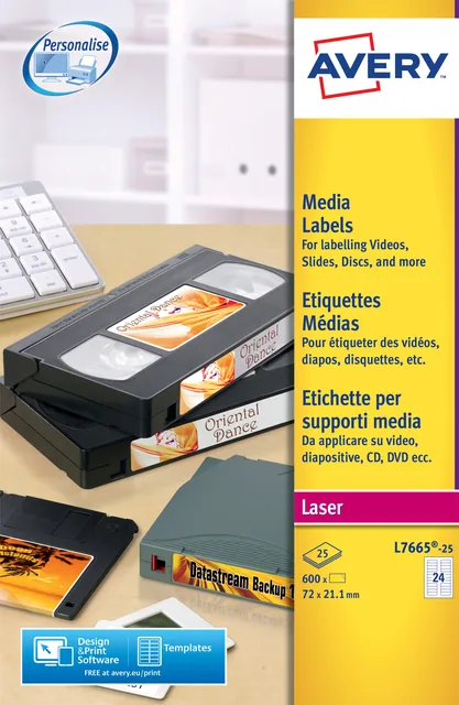 Etiket Avery L7665-25 72x21.2mm600st