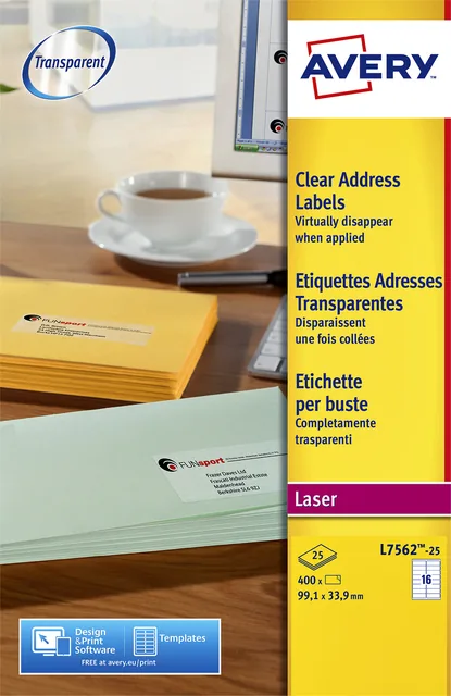 Etiket Avery L7562-25 99.1x33.9mm tr 400st