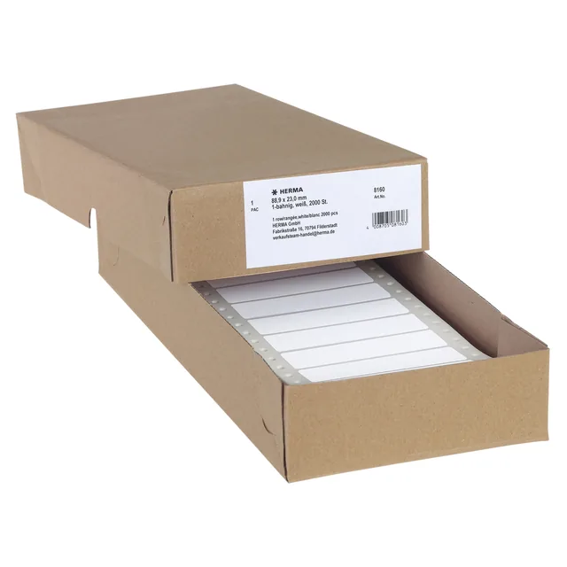 Etiket HERMA 8160 88.9x23mm 1-baans wit 2000st