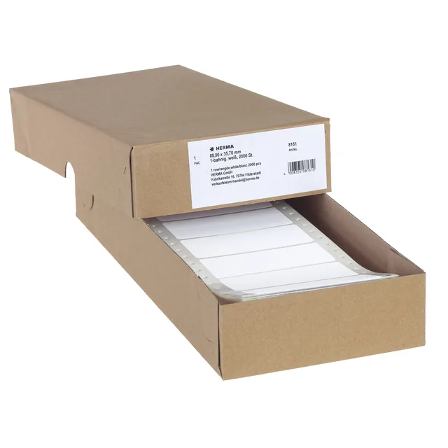 Etiket HERMA 8161 88.9x35.7mm 1-baans wit 2000st
