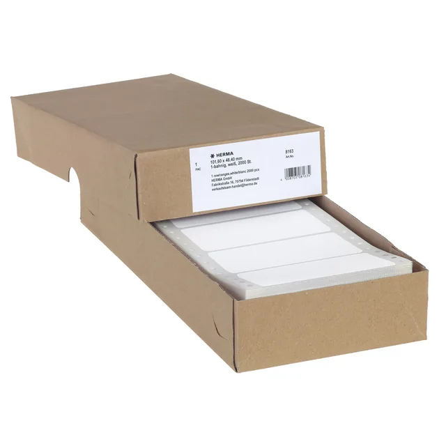 Etiket HERMA 8163 101.6x48.4mm 1-baans wit 2000st