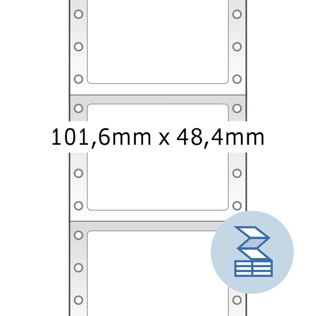 Etiket HERMA 8163 101.6x48.4mm 1-baans wit 2000st