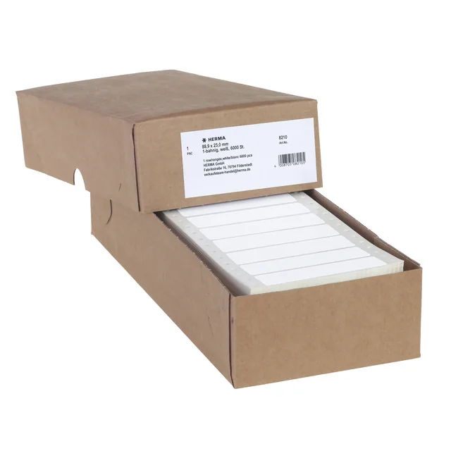 Etiket HERMA 8210 88.9x23Mm 1-baans wit 6000st