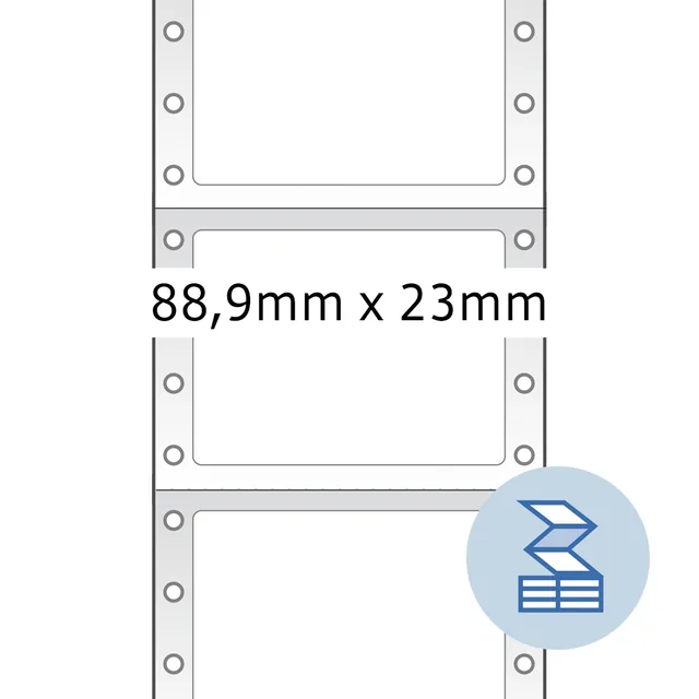 Etiket HERMA 8210 88.9x23Mm 1-baans wit 6000st
