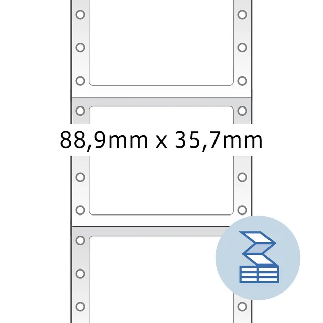 Etiket HERMA 8211 88.9x35.7mm 1-baans wit 4000st