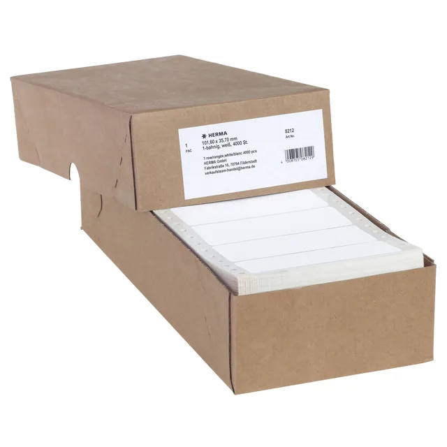 Etiket HERMA 8212 101.6x35.7mm 1-baans wit 4000st