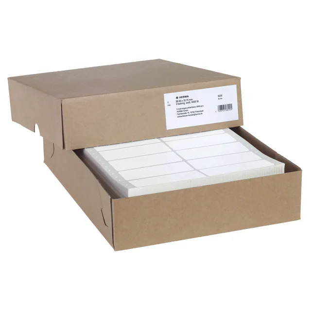 Etiket HERMA 8220 88.9x35.7mm 2-baans wit 8000st