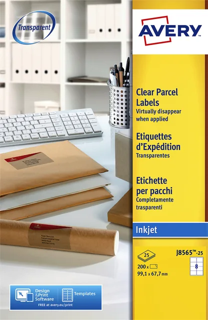 Etiket Avery J8565-25 99.1x67.7mm tr 200st
