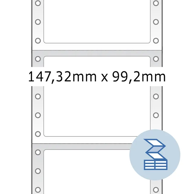 Etiket HERMA 8292 147.3x99.2mm 1-baans wit 3000st