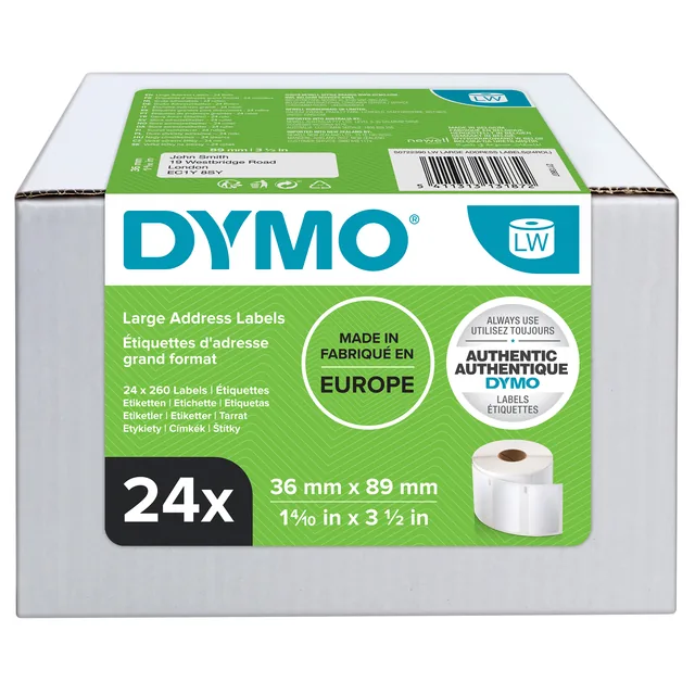 Etiket Dymo LabelWriter adressering 36x89 24st wit