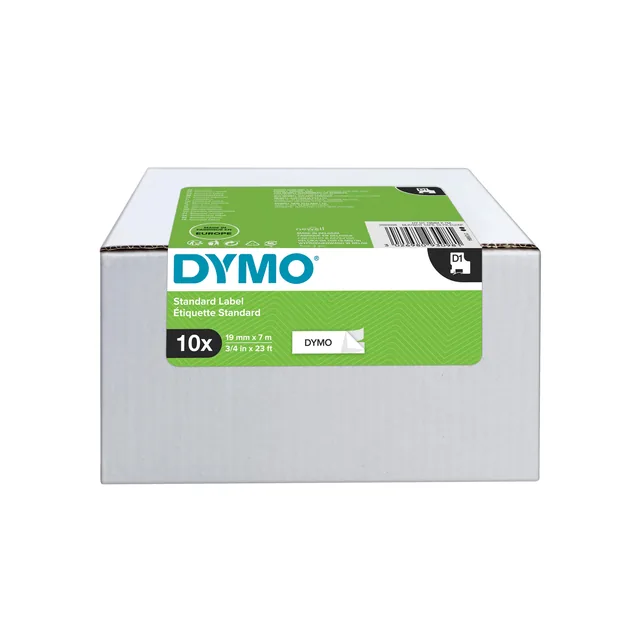 Labeltape Dymo LabelManager D1 19mm wit 10st