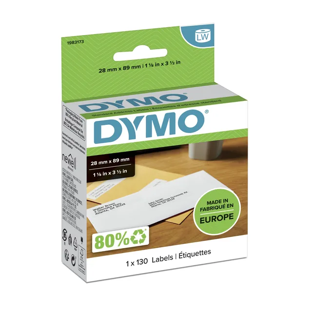 Etiket Dymo LabelWriter adressering 28x89 wit